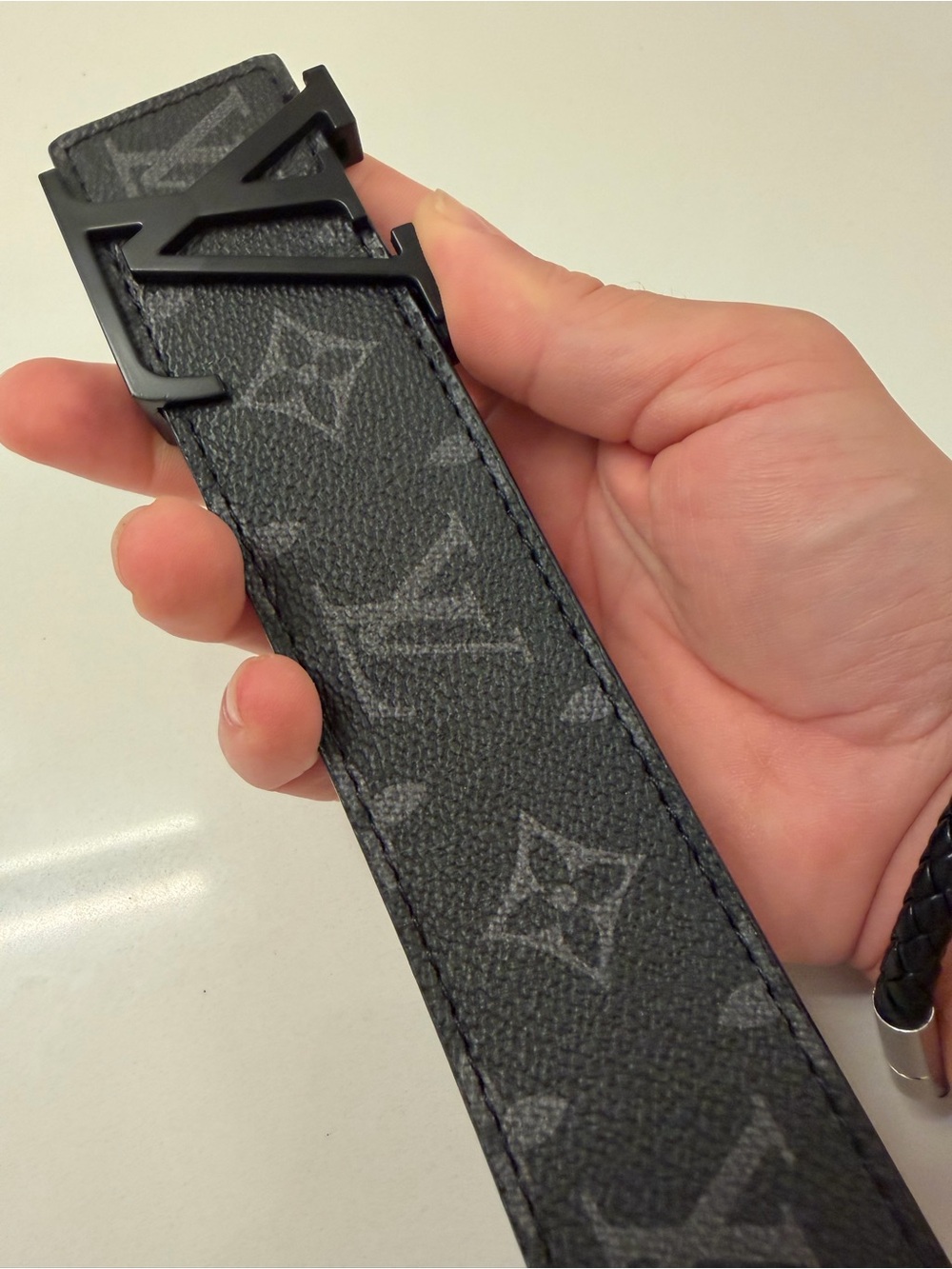 Louis Vuitton Black Monogram Eclipse LV Initiales Belt - Picture 10 of 10
